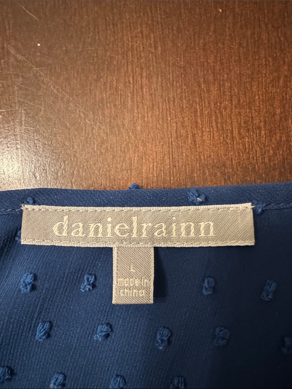 Daniel Rainn Navy and White Floral Dot Yoke Blouse - Picture 3 of 5